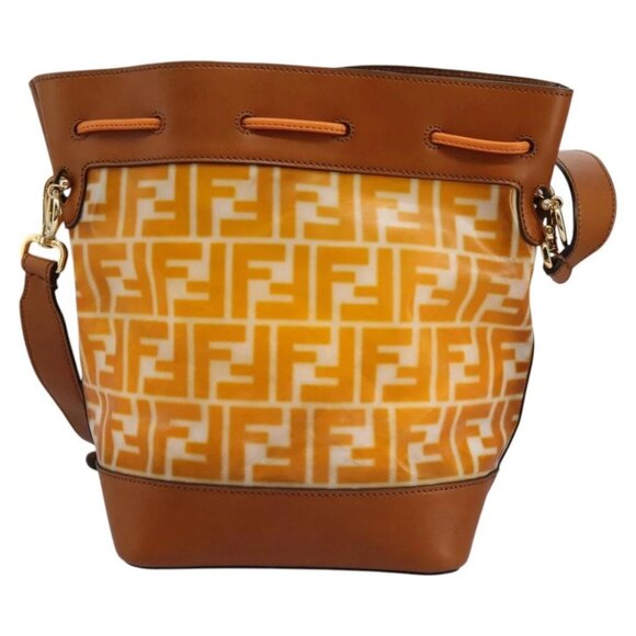 FENDI Zucca Canvas Shoulder Bag Orange Auth - Picture 2 of 16